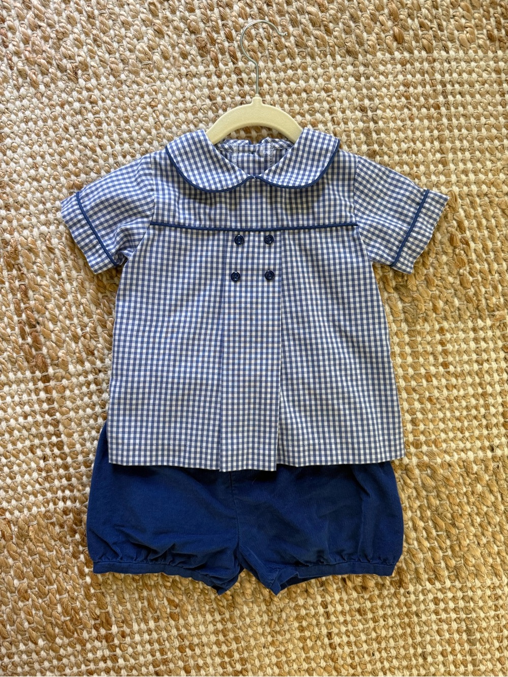 Little English Two-Piece Gingham Top & Corduroy Shorts - 3T